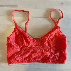 Free people orange lace cami bralette size small